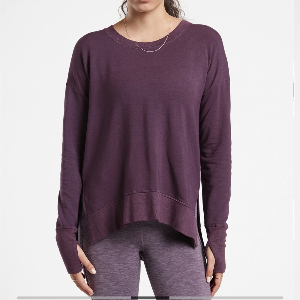 Athleta Coaster Luxe Sweatshirt in Deep Crocus Violet - Sz Small - Picture 8 of 15
